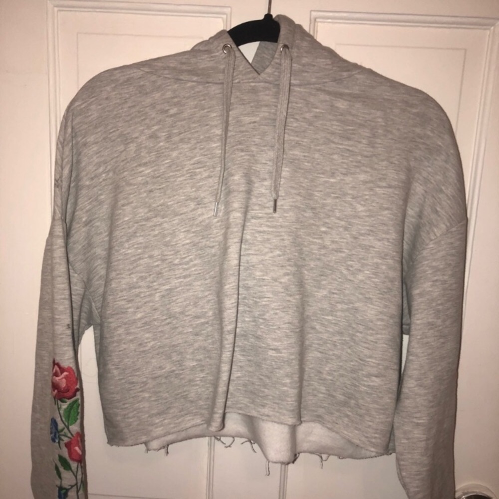 AEO floral cropped hoodie
